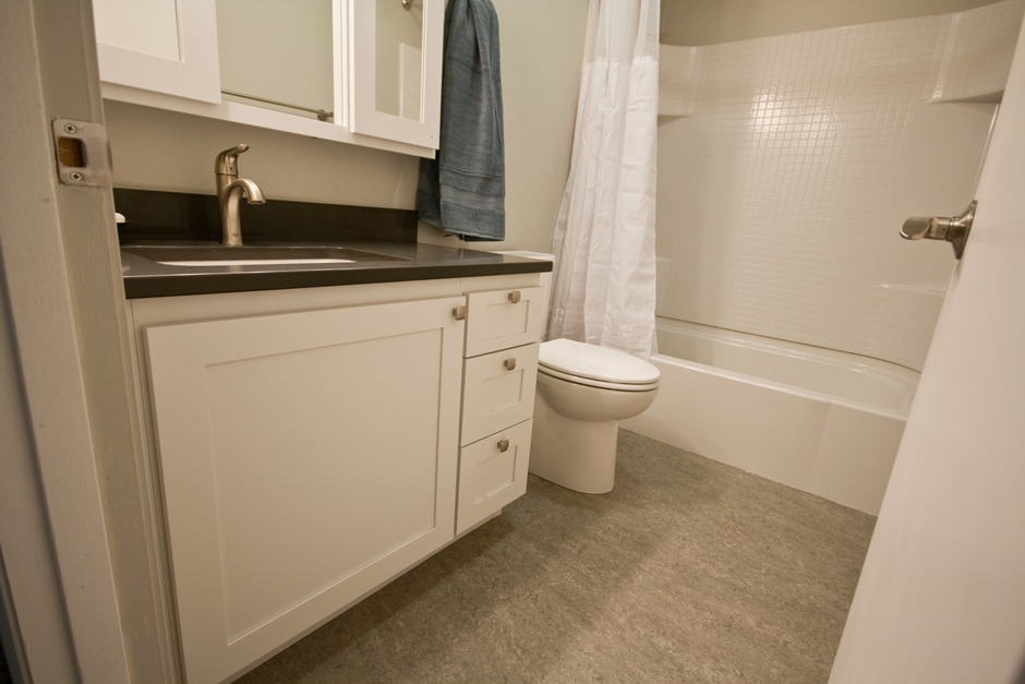 white vanity cabinet, shaker door style