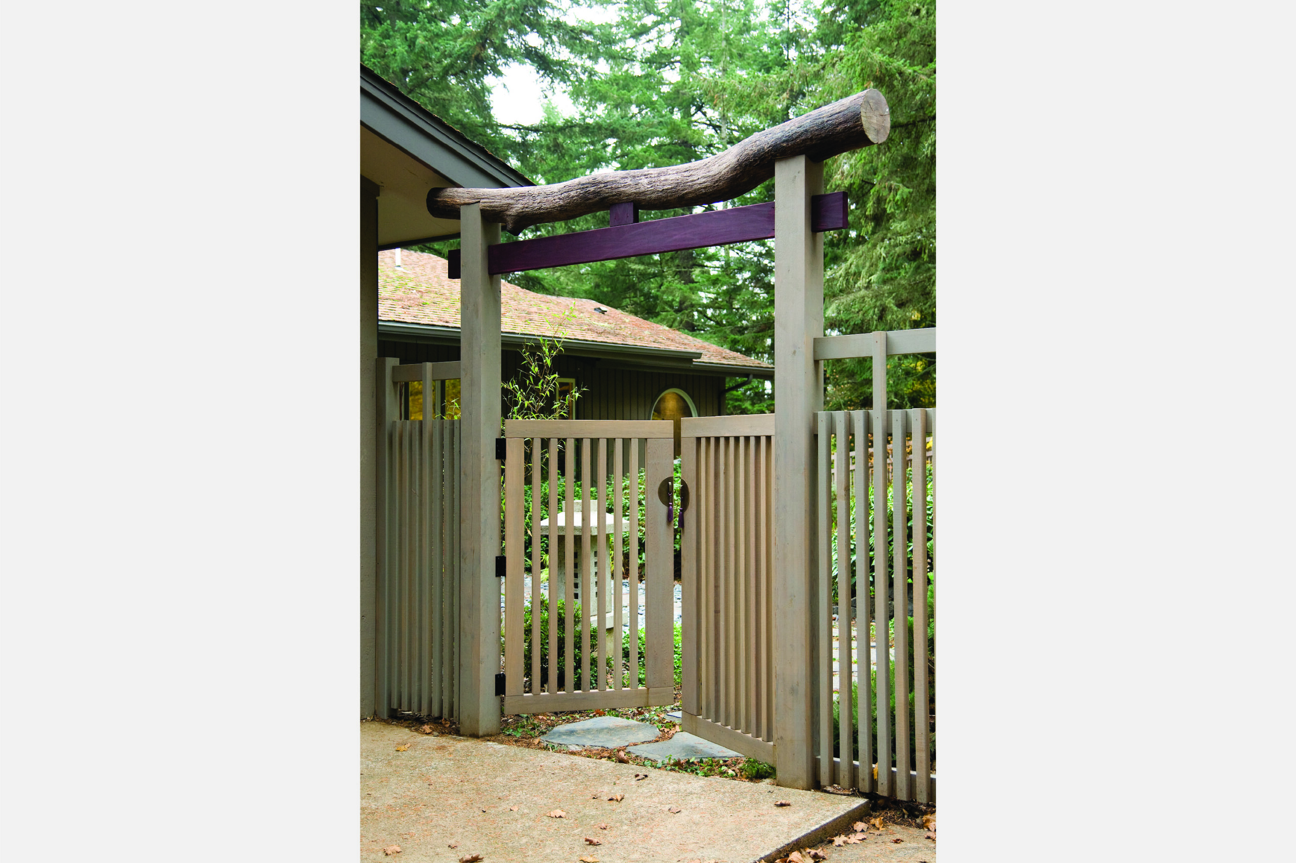 Cedar and oak garden gate.