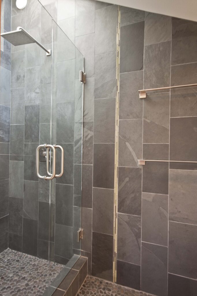 Black slate shower