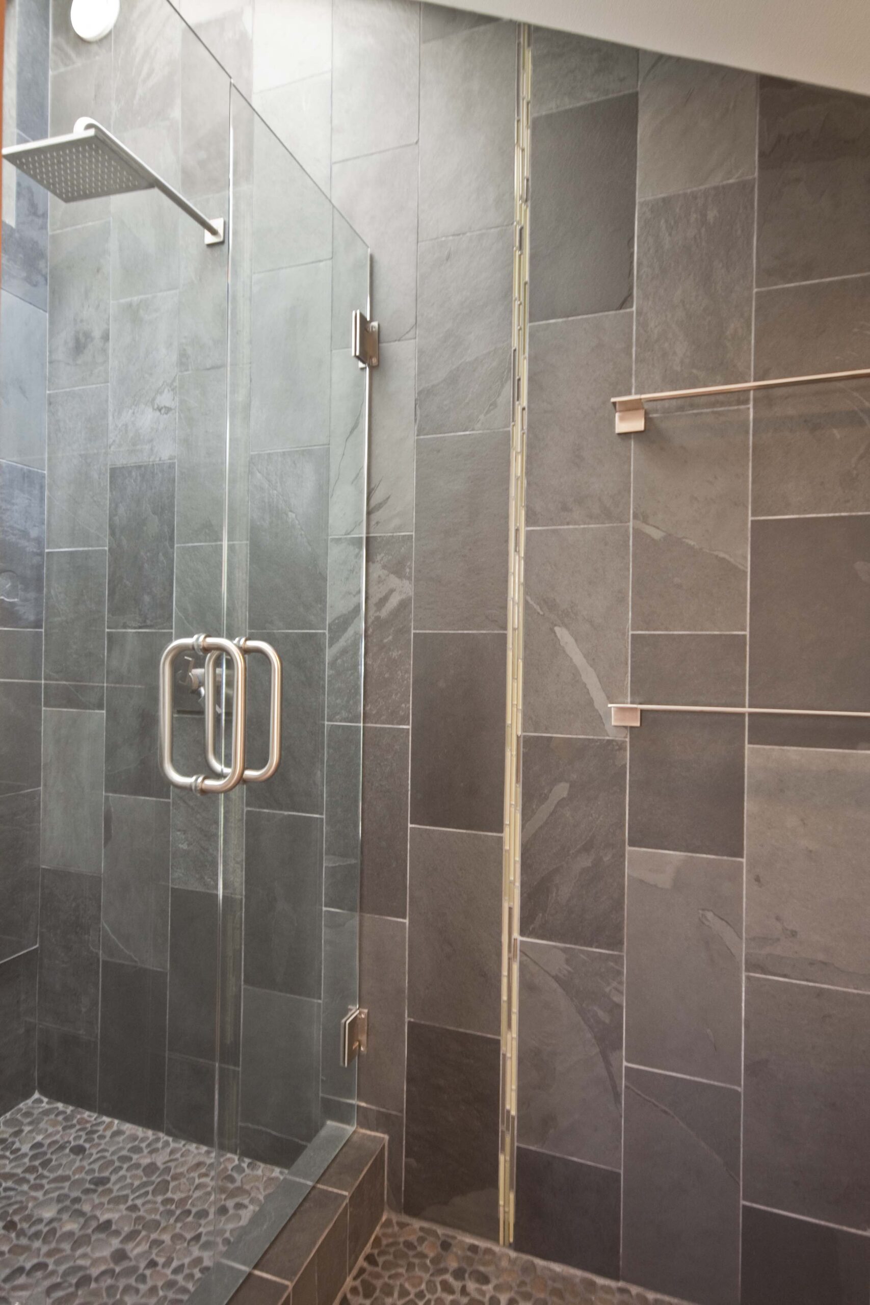 Black slate shower