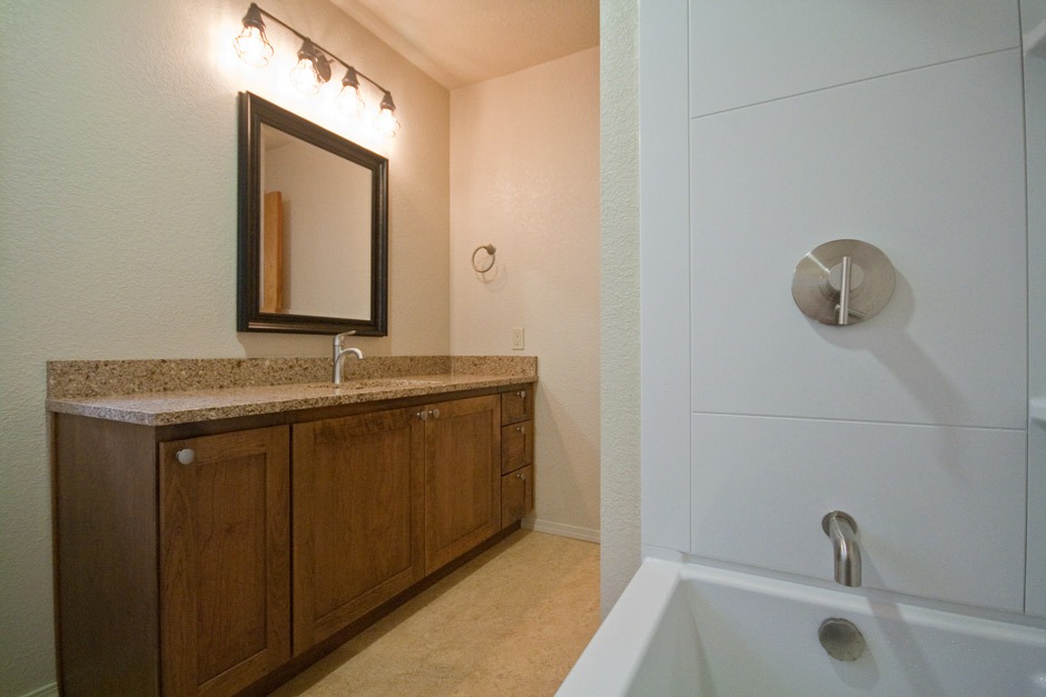 Bathroom rebuild with acrylic tub/ shower