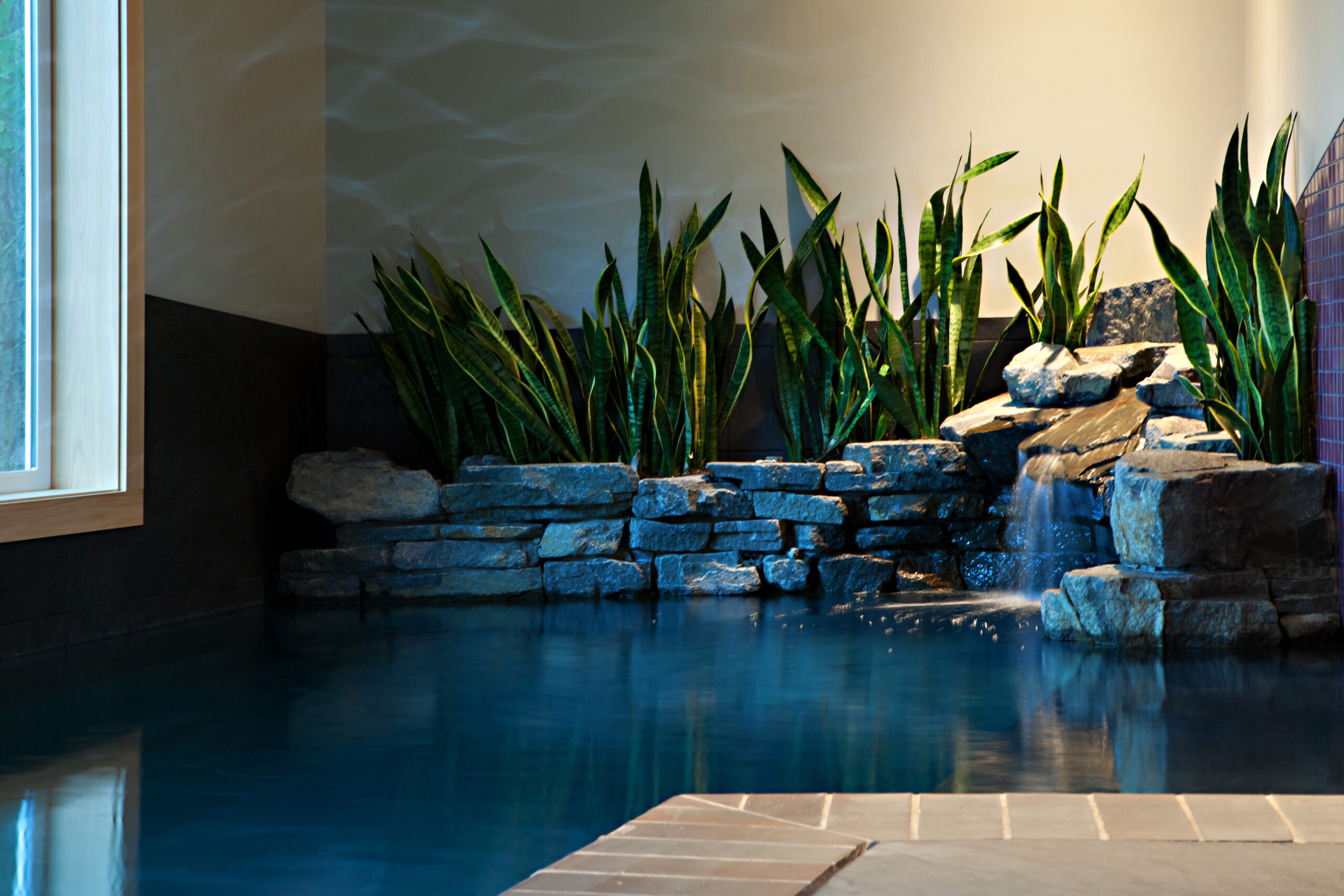 Pool rock waterfall