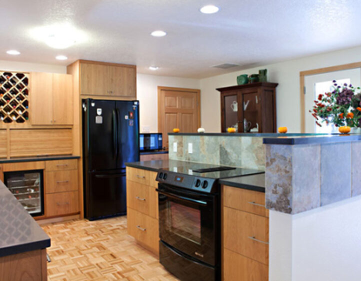 Cherry slab front kitchen