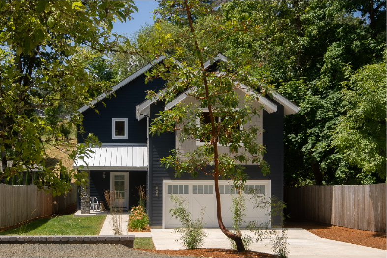 Dark blue modern farmhouse