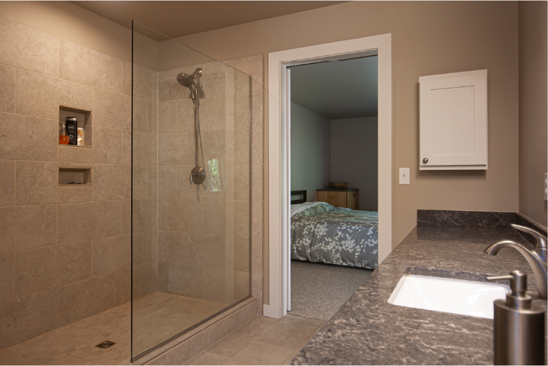 Large doorless shower