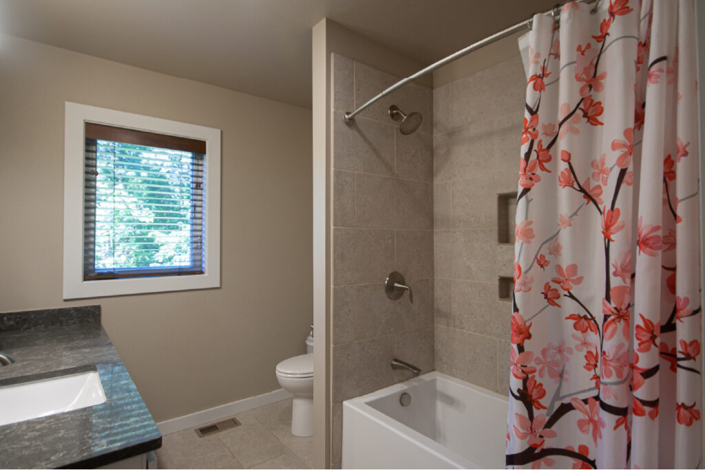 Deep modern soaker tub