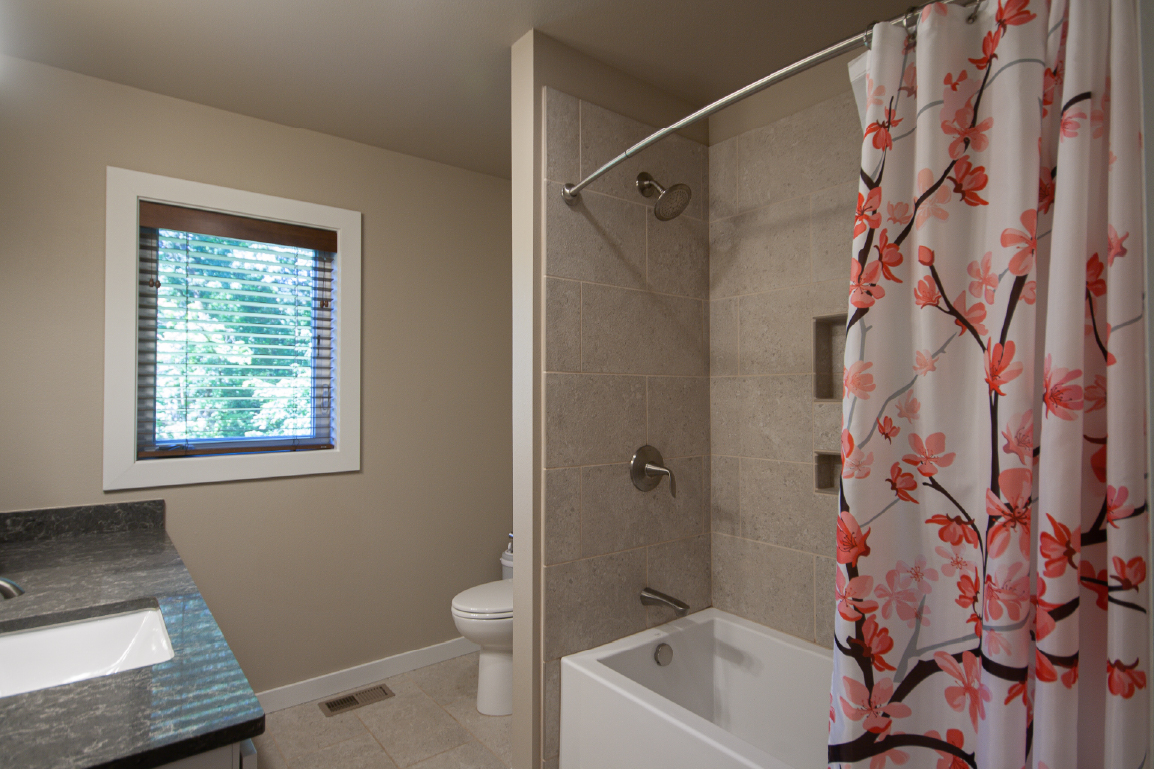Deep modern soaker tub