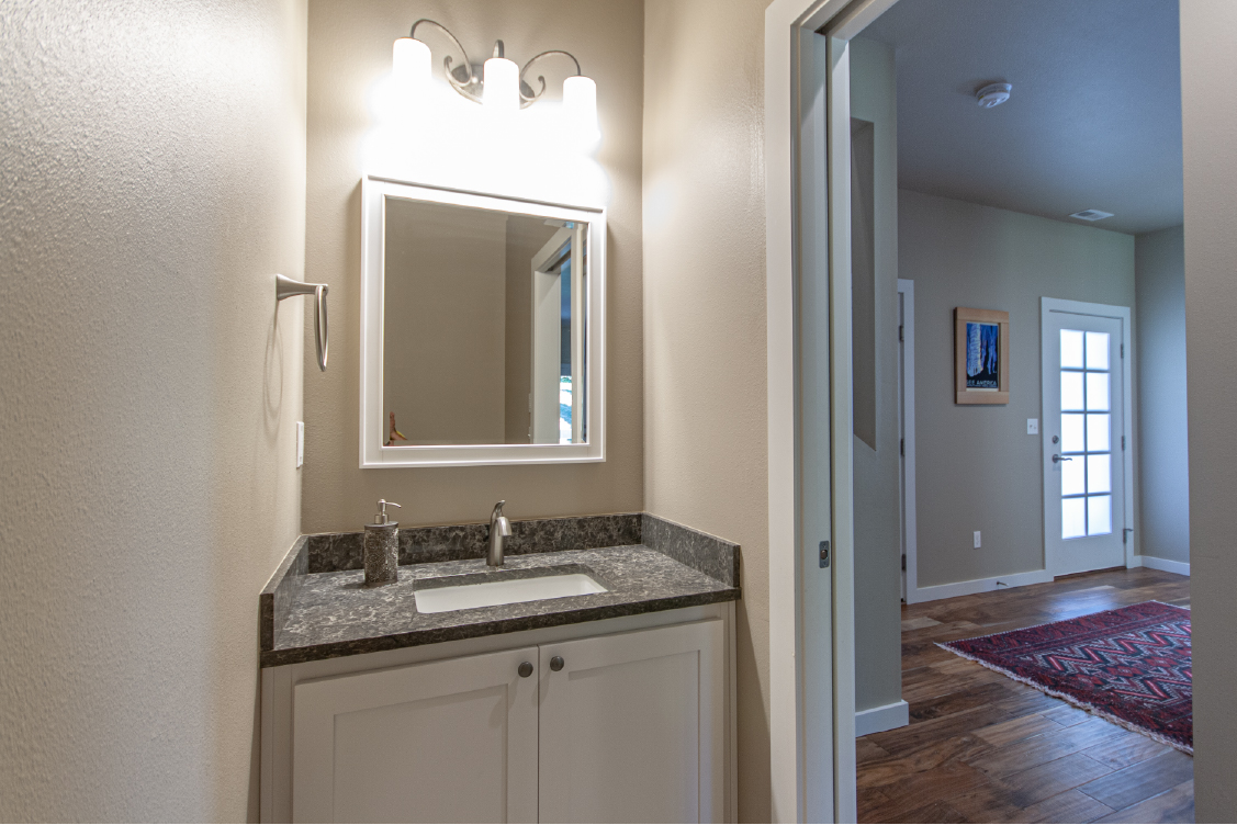 Powder room off entry