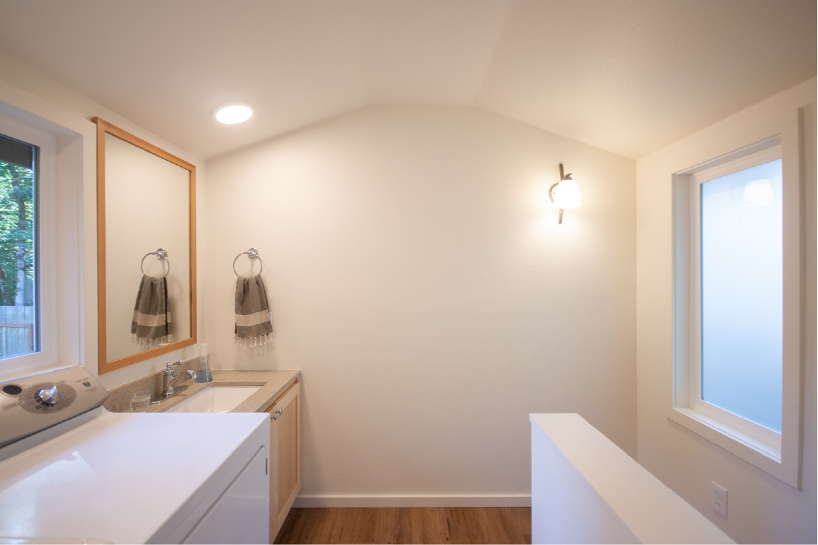 cathedral ceiling laundry room