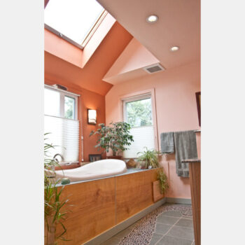 bathroom inspired by the red rock canyons of Utah