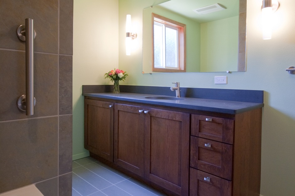 Mid-century modern tiled bathroom re-do.